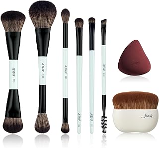 Double-Sided Makeup Brush Set with Foundation and Sponge