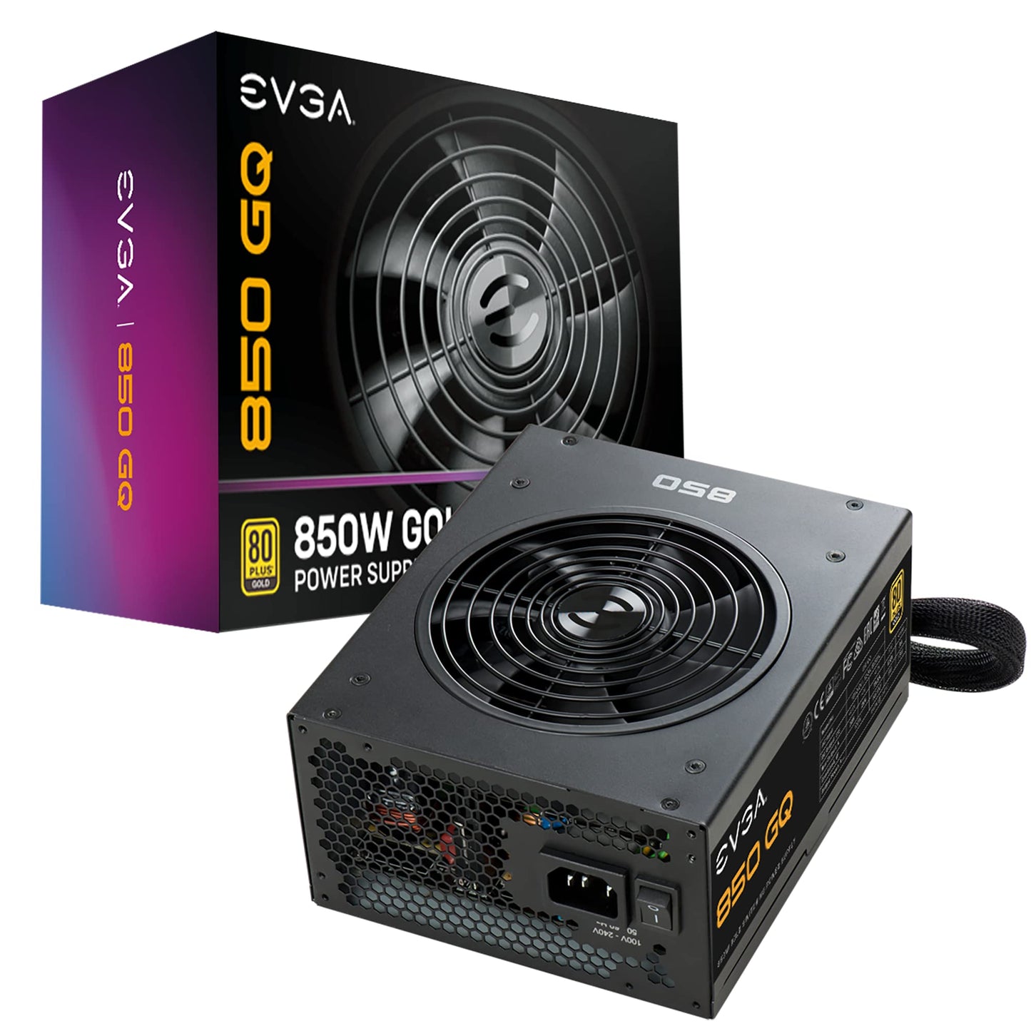 850 GQ, 80+ GOLD 850W, Semi Modular, ECO Mode, 5 Year Warranty, Power Supply 210-GQ-0850-V1,Black