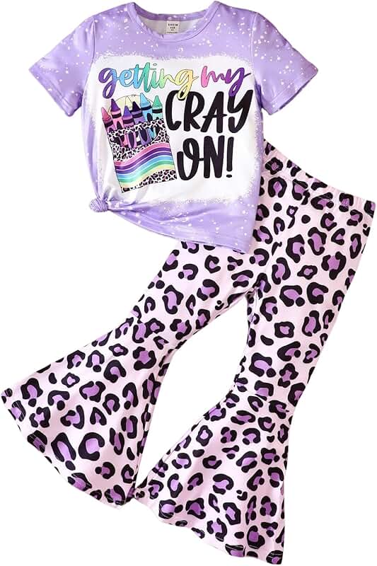 Kids Girl Summer Top and Leopard Pants Set