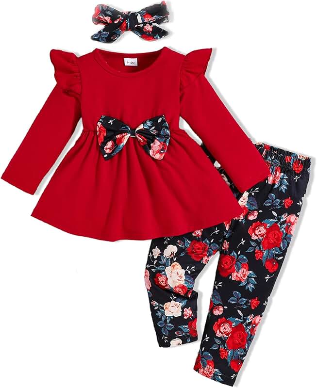 Baby Girl Summer Clothes with Ruffle Shirt and Headband