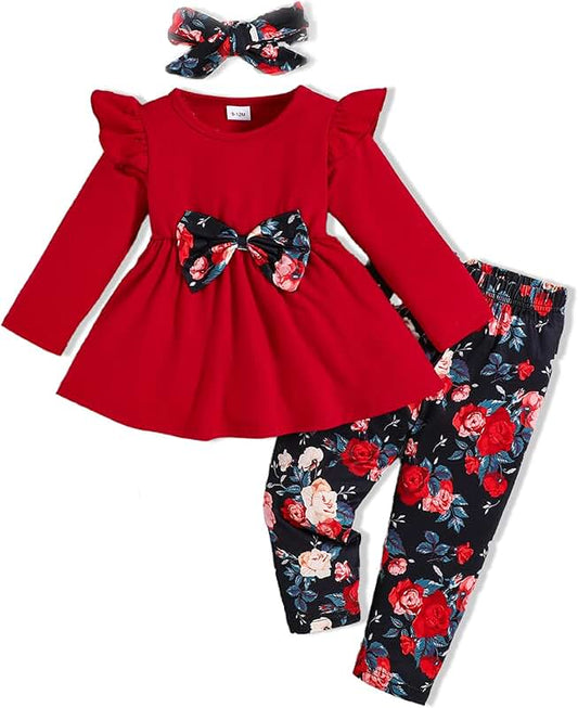 Baby Girl Summer Clothes with Ruffle Shirt and Headband