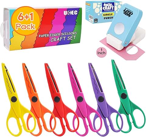 Craft Scissors and Paper Punch for Crafts and Scrapbooking