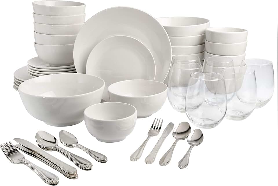 Complete 60-Piece Dinnerware Set for Six
