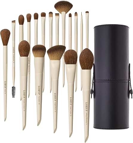 18-Piece Face and Eye Makeup Brush Set with Travel Case