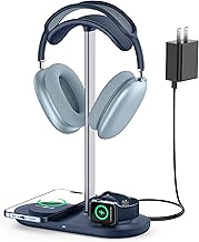 3-in-1 Desktop Headphone Stand with Wireless Charger
