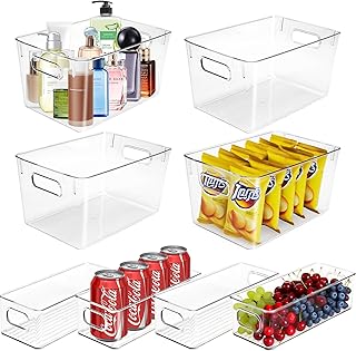 8 Clear Stackable Storage Bins with Handles
