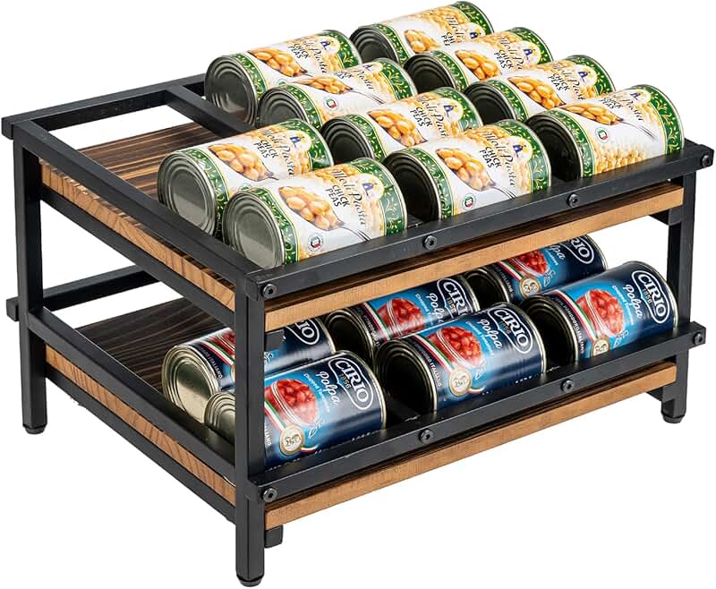 Two-Tier Canned Goods Organizer for Pantry