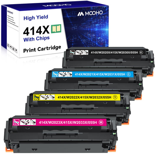 (with Chip) Compatible Toner Cartridge Replacement for HP 414X W2020X 414A High Yield for HP Color Pro MFP M479fdw M454dw M479fdn M454dn Printer Cartridges (Black Cyan Yellow Magenta, 4 Pack)