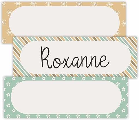 Set of 30 Boho Style Name Tags, 3x9 Inches