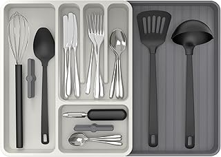 Expandable silverware and utensil drawer organizer