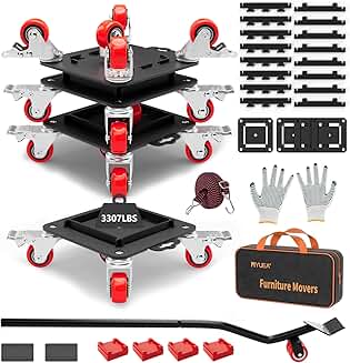Heavy Duty Furniture Dolly with 5 Wheels and Side Guards