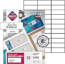 White 1x2.75-inch Address Labels, 33 per Sheet
