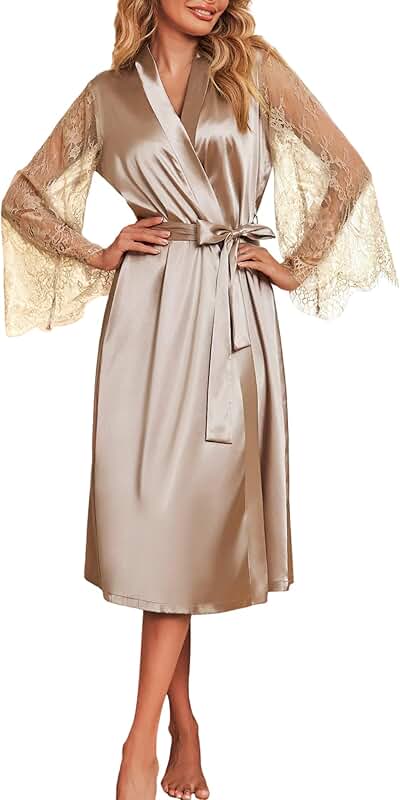 Women's Satin Kimono Robe for Wedding Party