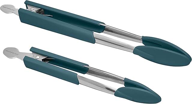 Marine Blue 2-Piece Dishwasher Safe Cooking Tongs