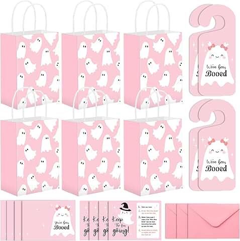 Halloween Ghost Gift Bag and Doorknob Hanger Set