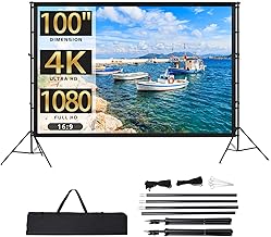 Portable 100-inch Projection Screen with Stand