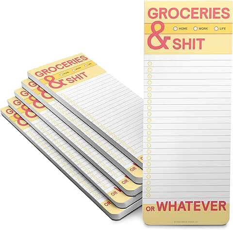 Groceries and Meal Planning Notepads, 6-pack
