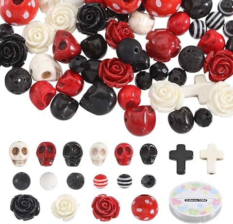 270 Skull and Skeleton Beads for Jewelry Making