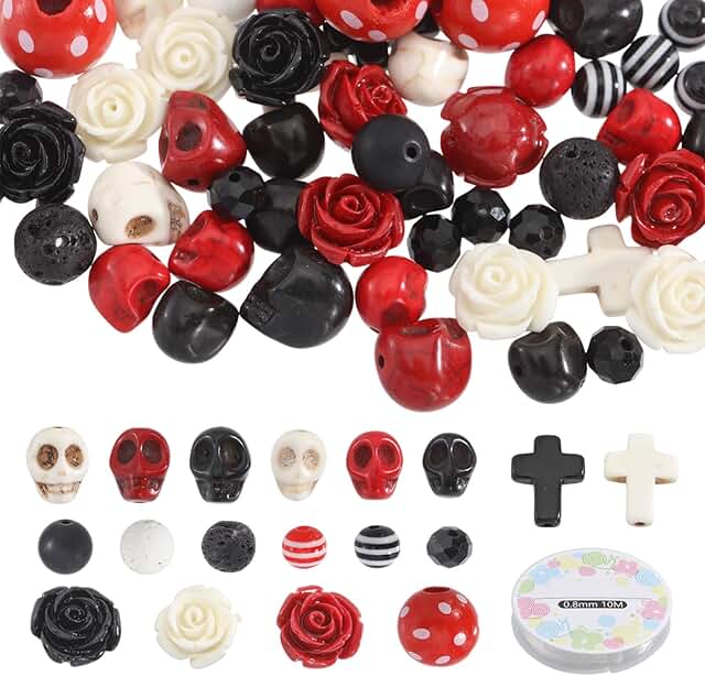 270 Skull and Skeleton Beads for Jewelry Making