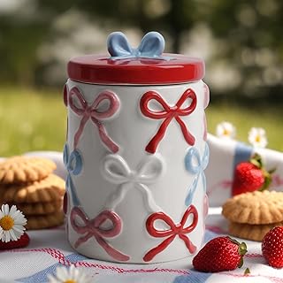 Large 42 oz Airtight Ceramic Cookie Jar with Lid