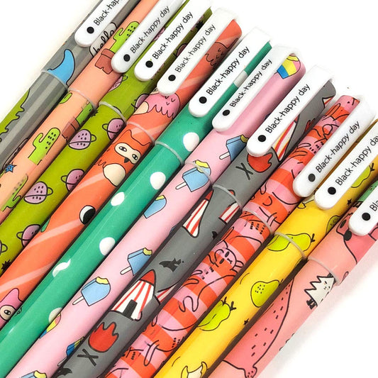 Set of 10 Cute Gel Ink Pens with Fine Point