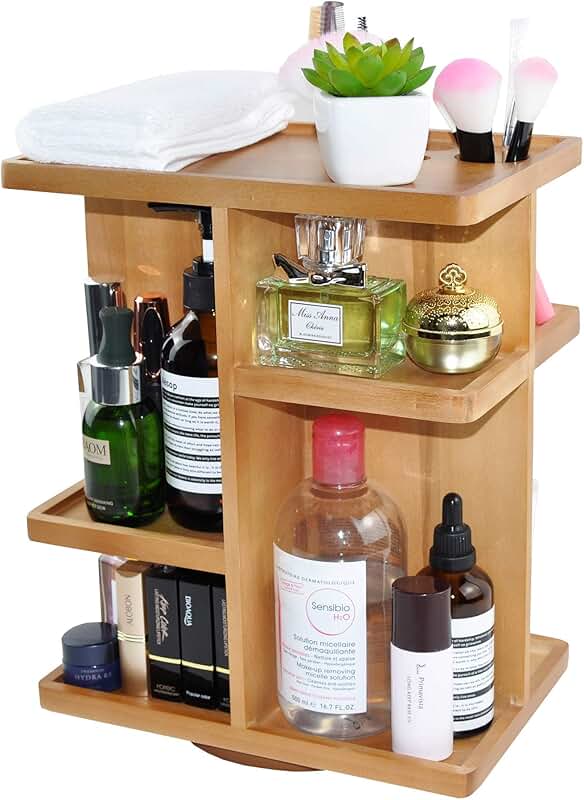 Rotating Cosmetic Organizer with 360° Carousel