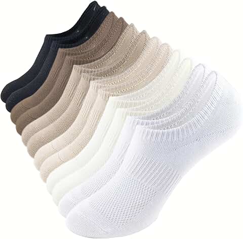 Women’s Thin Cotton No Show Socks, 6 Pairs