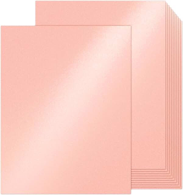 Pink Shimmer Cardstock, 100 Sheets, 8.5 x 11