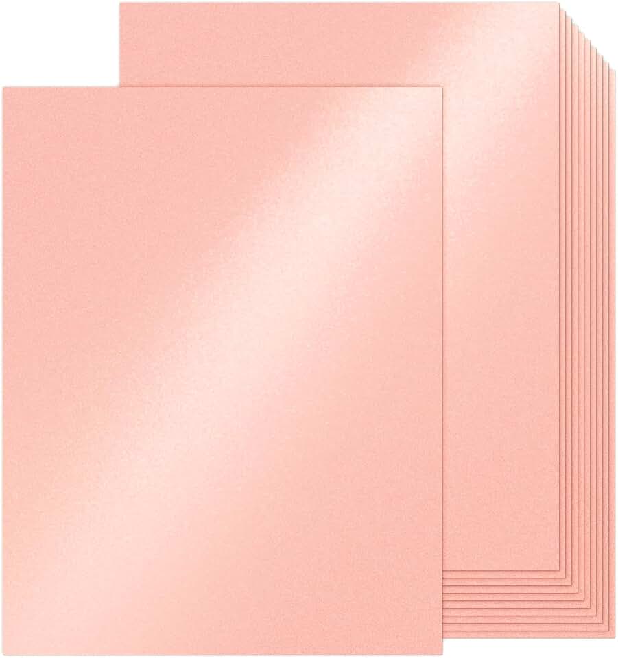 Pink Shimmer Cardstock, 100 Sheets, 8.5 x 11