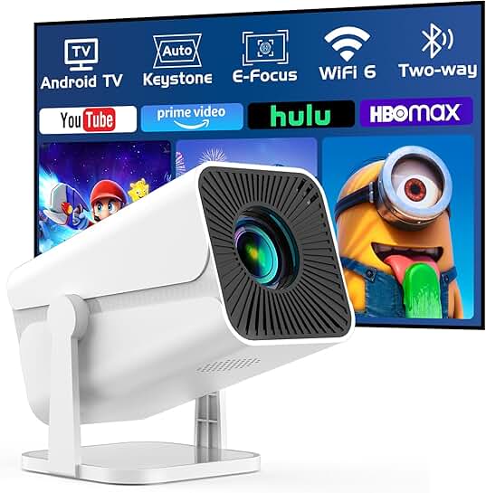 Portable 1080P Mini Projector with WiFi, Bluetooth, and 270° Rotation