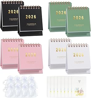Mini Desk Calendar Gift Set with Greeting Cards and Bags