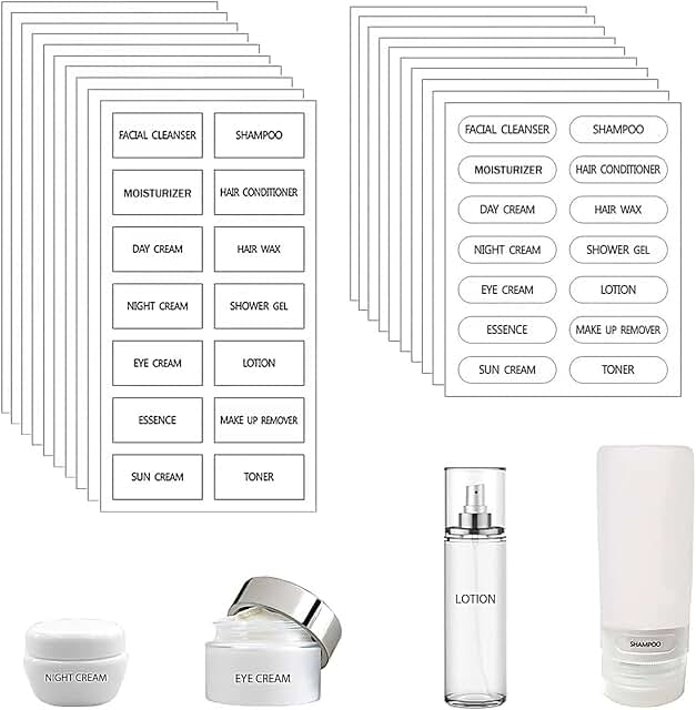 280 Waterproof Small Cosmetic Labels for Bathroom and Travel