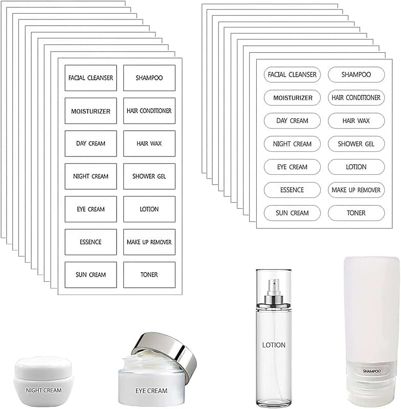 280 Waterproof Small Cosmetic Labels for Bathroom and Travel
