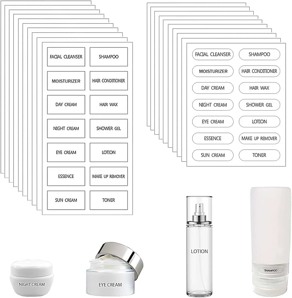 280 Waterproof Small Cosmetic Labels for Bathroom and Travel