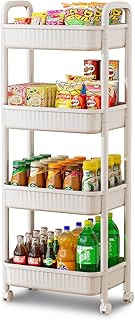 4-Tier Rolling Storage Cart with Locking Wheels