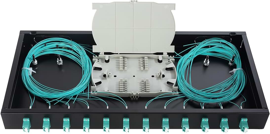 24-Port 19" Fiber Enclosure Rack with Accessories