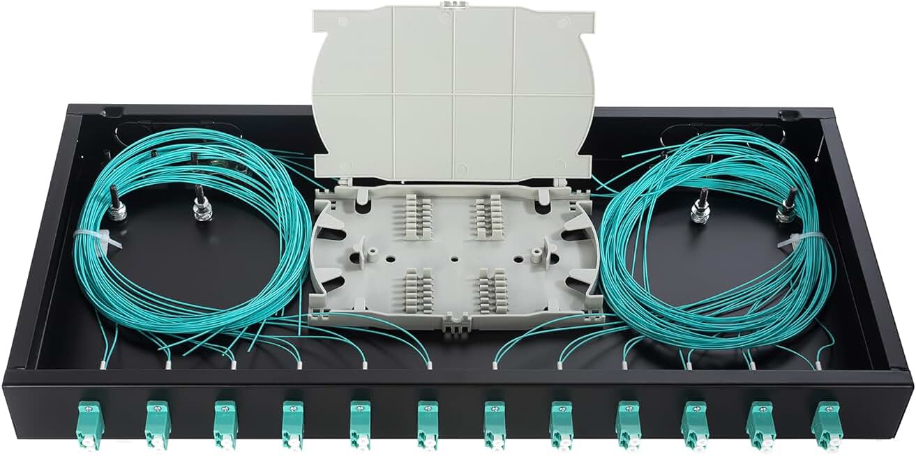 24-Port 19" Fiber Enclosure Rack with Accessories