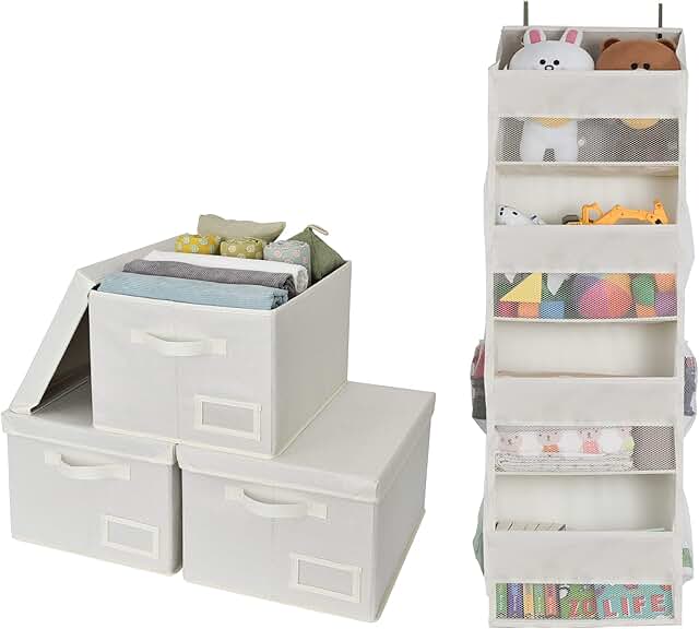 Closet Door Organizer and Storage Boxes Bundle