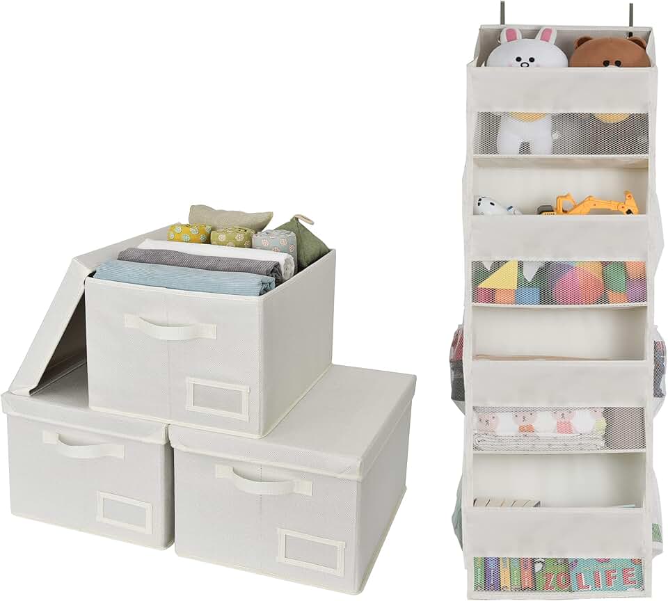 Closet Door Organizer and Storage Boxes Bundle