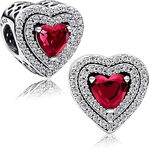 Sterling Silver Rose Flower Clover Heart Charm for Jewelry