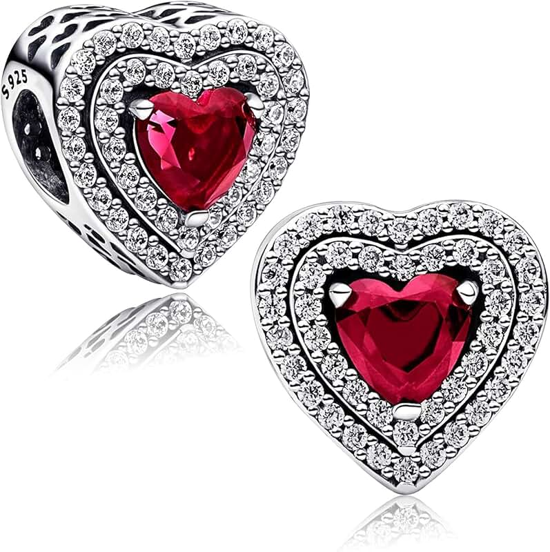Sterling Silver Rose Flower Clover Heart Charm for Jewelry