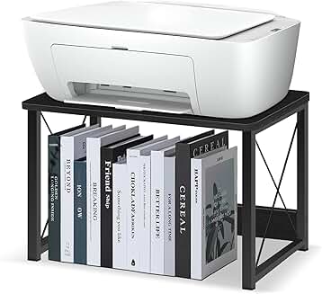 Desktop Printer Stand with Storage and Shelves