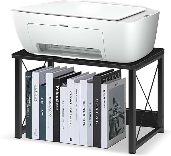 Desktop Printer Stand with Storage and Shelves