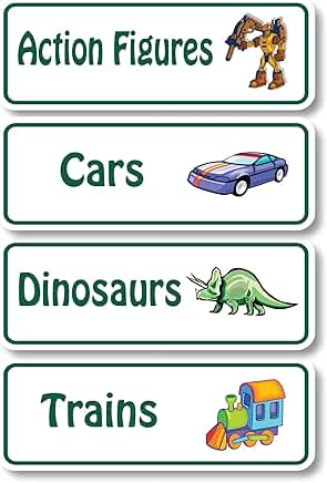 Toy Bin Organization Labels Set with 72 Stickers