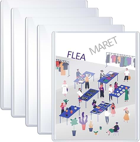 Set of 5 Clear 8.5x11 Document Protectors