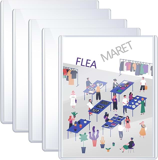 Set of 5 Clear 8.5x11 Document Protectors