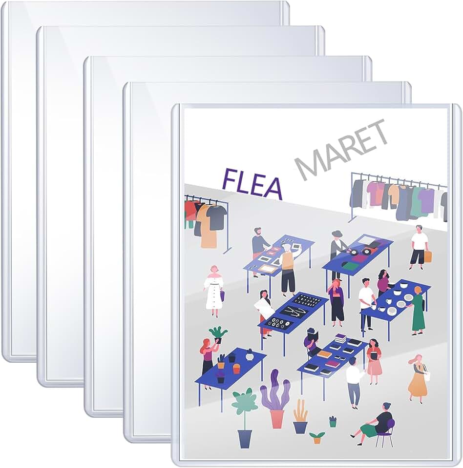 Set of 5 Clear 8.5x11 Document Protectors