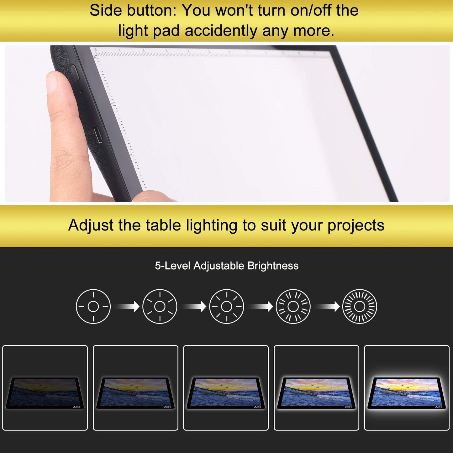 LED Light Pad A4 Wireless Battery Powered Dimmable Light Box