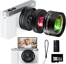 4K 64MP Vlogging Camera with Flip Screen and Lenses
