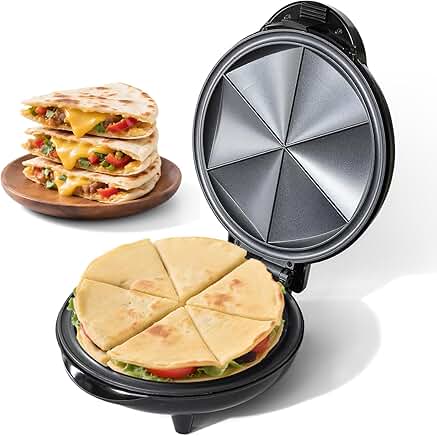 Electric quesadilla maker with non-stick surface
